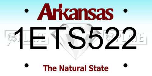1ETS522 Arkansas License Plate