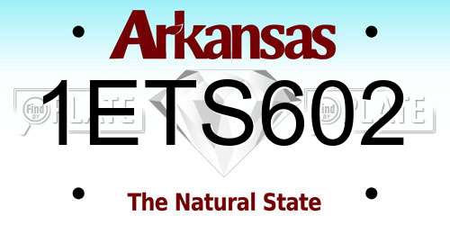 1ETS602 Arkansas License Plate