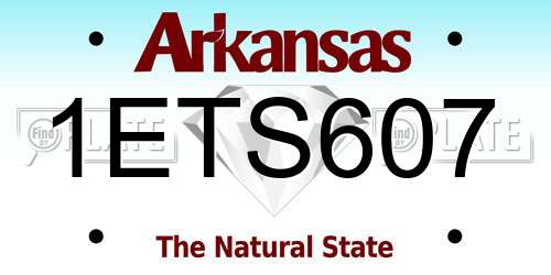 1ETS607 Arkansas License Plate