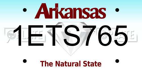 1ETS765 Arkansas License Plate