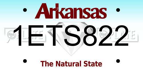1ETS822 Arkansas License Plate