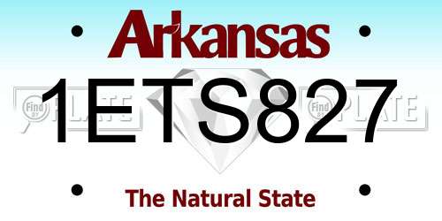 1ETS827 Arkansas License Plate