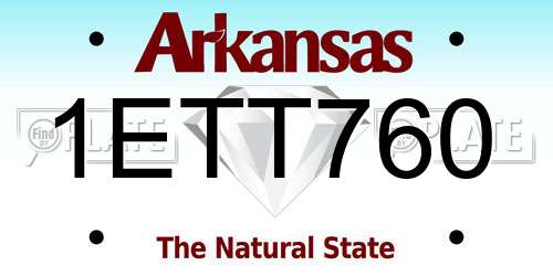 1ETT760 Arkansas License Plate
