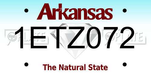 1ETZ072 Arkansas License Plate