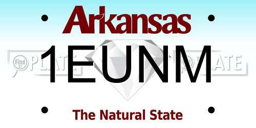 1EUNM Arkansas License Plate