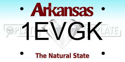 1EVGK Arkansas License Plate
