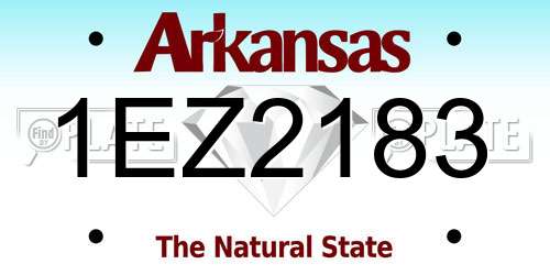1EZ2183 Arkansas License Plate