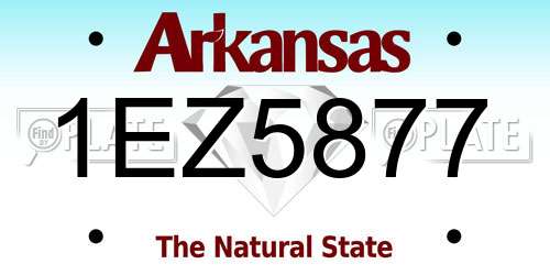 1EZ5877 Arkansas License Plate
