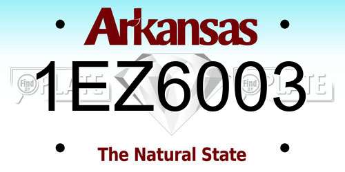 1EZ6003 Arkansas License Plate