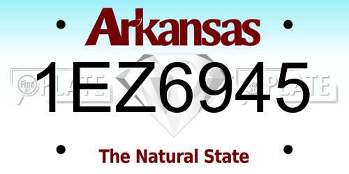1EZ6945 Arkansas License Plate