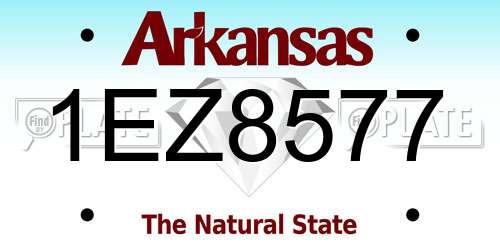 1EZ8577 Arkansas License Plate