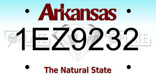 1EZ9232 Arkansas License Plate