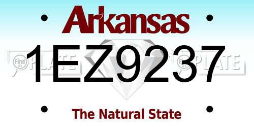 1EZ9237 Arkansas License Plate