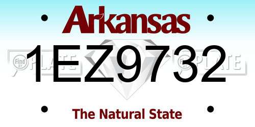 1EZ9732 Arkansas License Plate