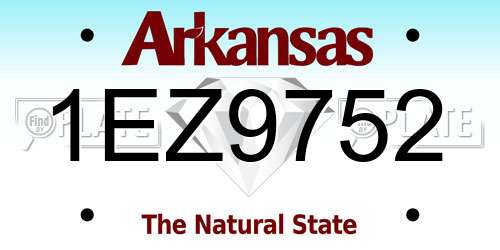 1EZ9752 Arkansas License Plate