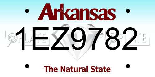 1EZ9782 Arkansas License Plate