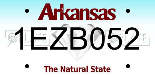 1EZB052 Arkansas License Plate