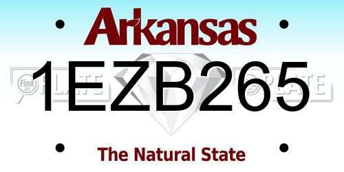 1EZB265 Arkansas License Plate