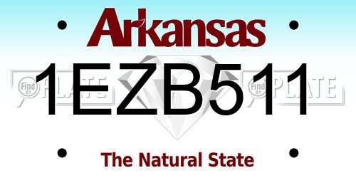 1EZB511 Arkansas License Plate