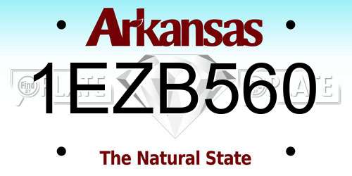 1EZB560 Arkansas License Plate