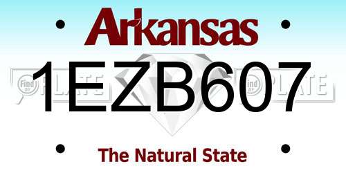 1EZB607 Arkansas License Plate