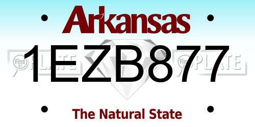 1EZB877 Arkansas License Plate