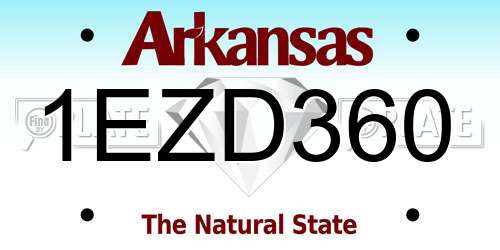 1EZD360 Arkansas License Plate