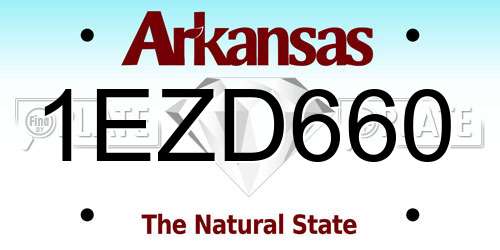 1EZD660 Arkansas License Plate