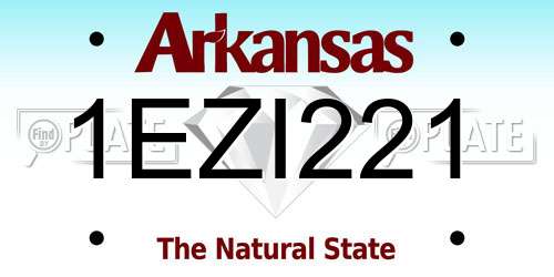 1EZI221 Arkansas License Plate