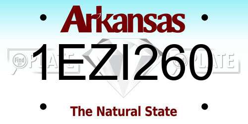 1EZI260 Arkansas License Plate