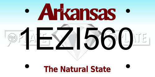 1EZI560 Arkansas License Plate