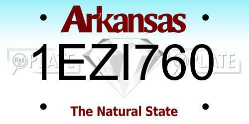 1EZI760 Arkansas License Plate