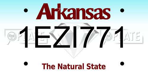 1EZI771 Arkansas License Plate