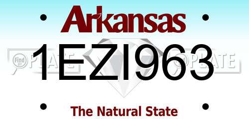 1EZI963 Arkansas License Plate