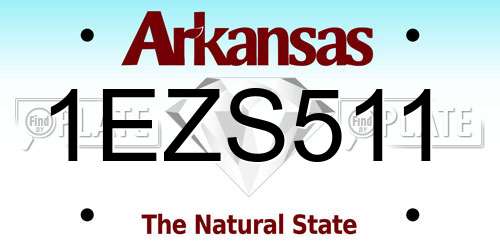 1EZS511 Arkansas License Plate
