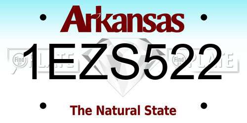 1EZS522 Arkansas License Plate