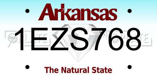1EZS768 Arkansas License Plate
