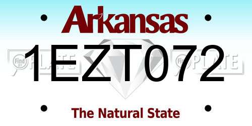1EZT072 Arkansas License Plate