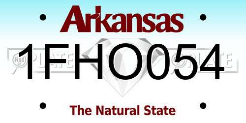 1FHO054 Arkansas License Plate