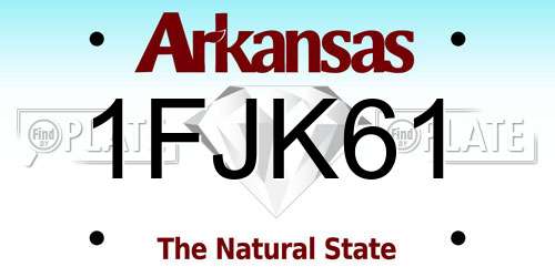 1FJK61 Arkansas License Plate