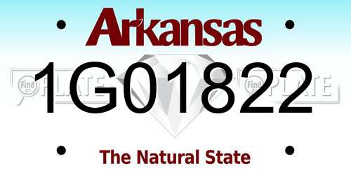 1G01822 Arkansas License Plate