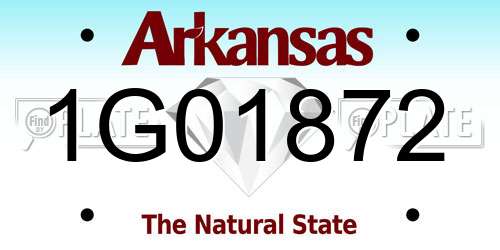 1G01872 Arkansas License Plate