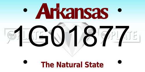 1G01877 Arkansas License Plate