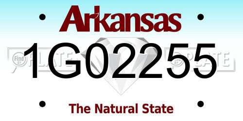 1G02255 Arkansas License Plate