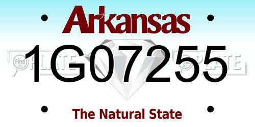 1G07255 Arkansas License Plate