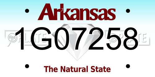 1G07258 Arkansas License Plate