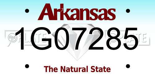 1G07285 Arkansas License Plate