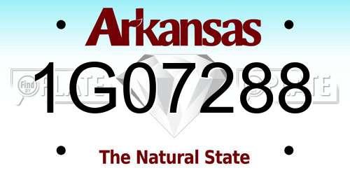 1G07288 Arkansas License Plate