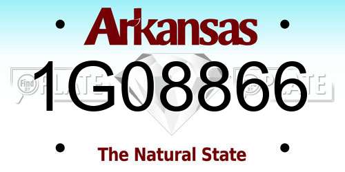 1G08866 Arkansas License Plate