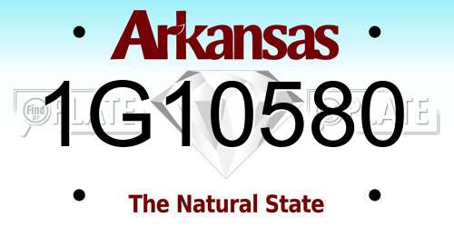 1G10580 Arkansas License Plate